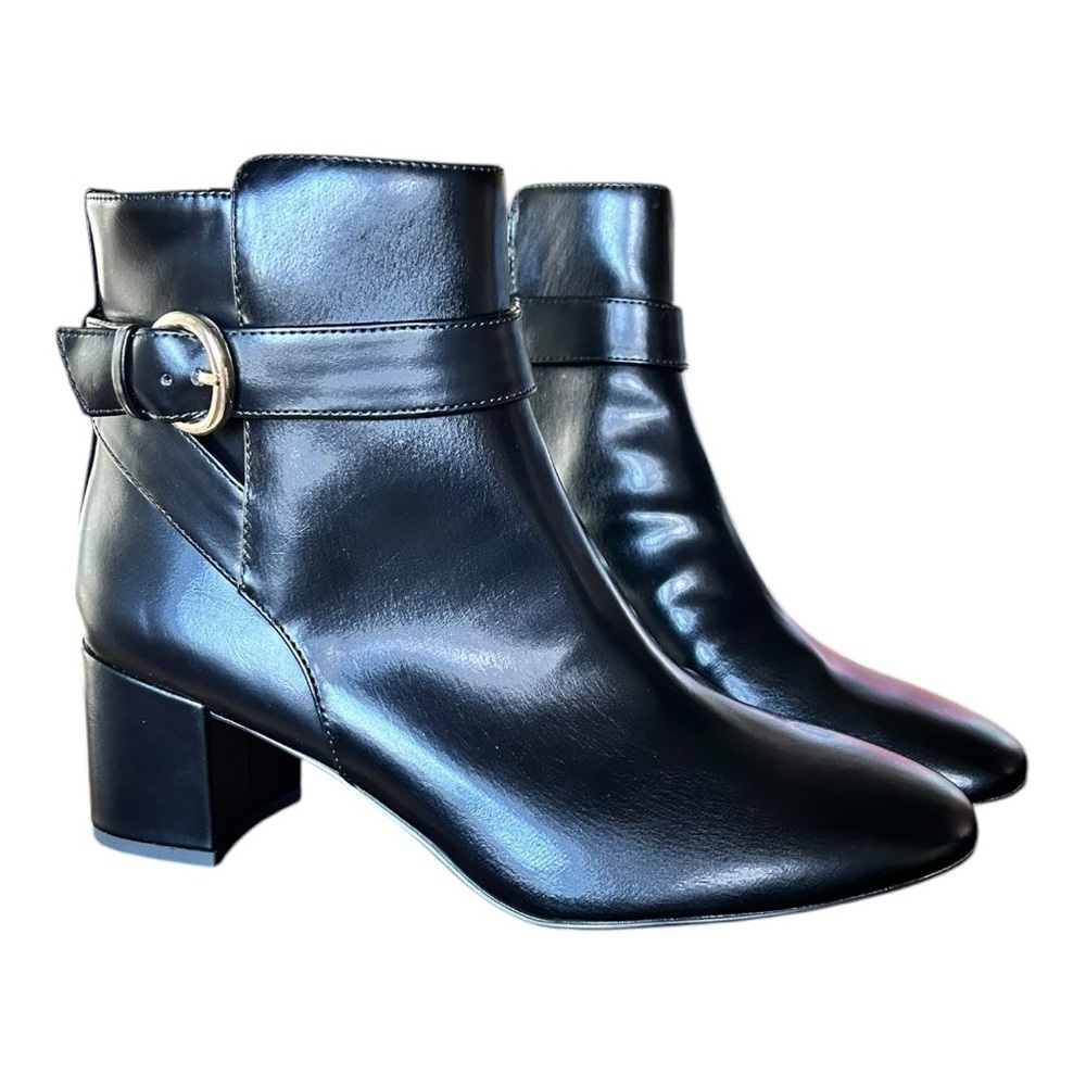 J.Crew Heeled Buckle Ankle Boots Black New without Box Women’s Size 8